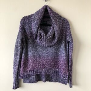 American Eagle Ombré Purple Cowl Knit Sweater